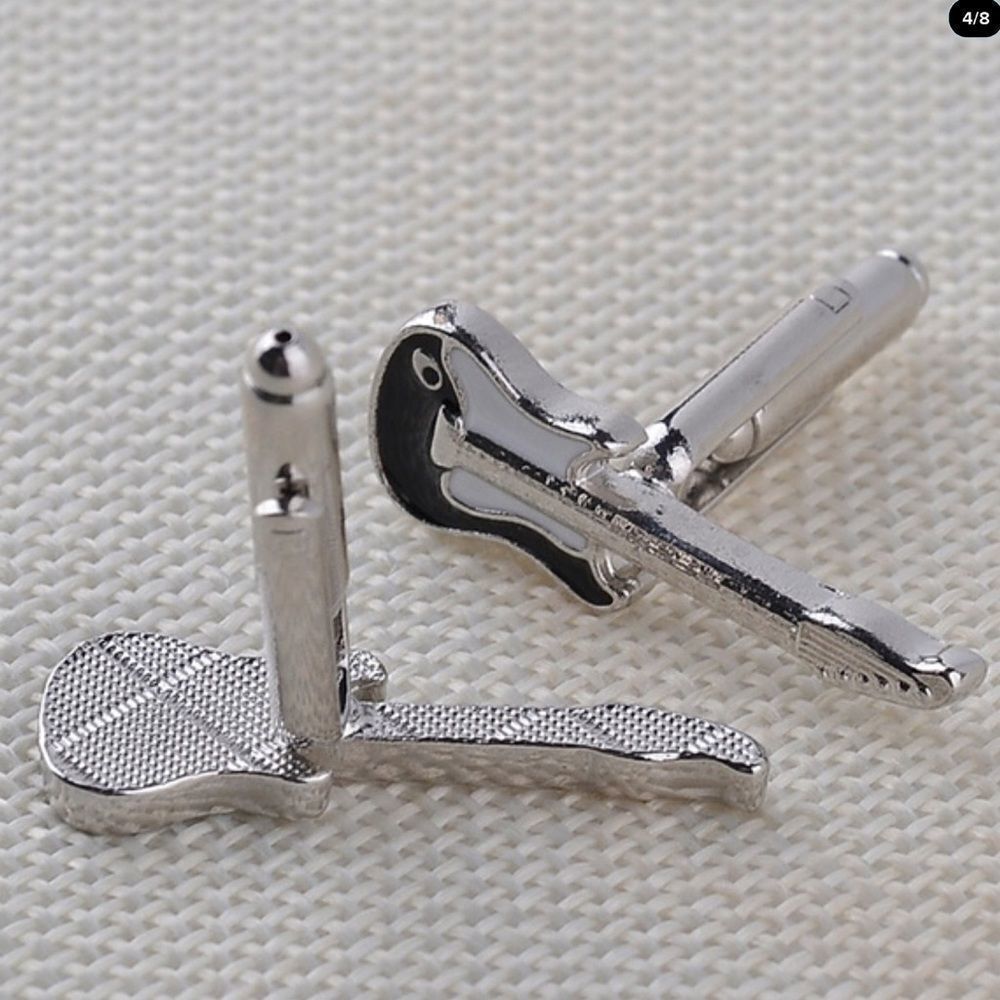 💎204💎 Neiman Marcus MusicTeacher Musician Electric Guitar Cufflinks Cuff Links - Picture 5 of 12